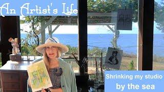 Reducing My Studio Size | Living Small in a Big House | An artist's life by the sea.