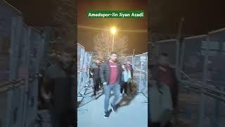 "Amedspor - Gençlerbirliği maçı öncesi stadyum mor renkle aydınlatıldı, 'Jin Jiyan Azadi' sloganı