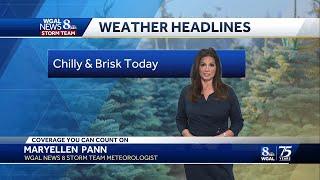 Brisk and chilly again with well below average temperatures in South-Central PA