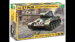 Zvezda T-34/85, Scale 1/35 "Rudy 102"