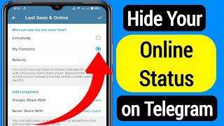 How To Hide Last Seen Online Status on Telegram | hide your online status on Telegram