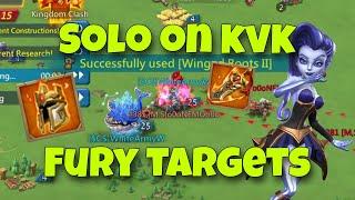 Lords Mobile - Fury targets cant run away. Zeroing them full. KVK solo attack from 5 emperor account