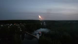 Fireworks from the drone Dji Air 2S night mode