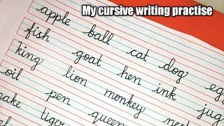 Cursive handwriting-  a to z words writing practise/handwriting tutorial//cursive writing for kids