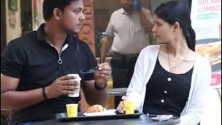 Proposing cute girl in restaurant