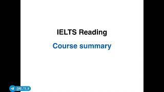 IELTS Simon‍: Reading Lesson 10: Course Summary