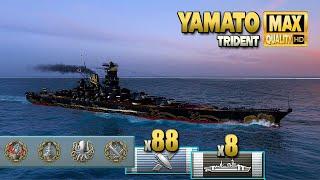 Battleship Yamato: Last hope on map Trident - World of Warships