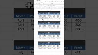 VSTACK in Excel for Combining Multiple Tables #excel #tutorial #spreadsheet #cell #vlookup #diy