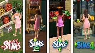 Sims 1 vs Sims 2 vs Sims 3 vs Sims 4 - Groceries