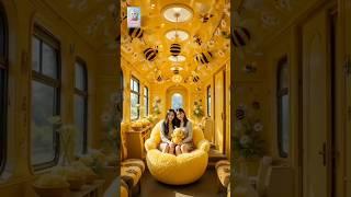 Bee Themed Train  Would you like to ride? #train​ #travel #bee #cute​ #funny​ #subway #short
