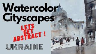 Watercolor Cityscape Tutorial Demo (Ukraine)