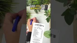 Find a 20% tip without a calculator