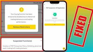 How to Remove Restrictions on Binance | Exhibiting Abnormal Wash-Trading/Self-Trading behavior