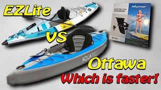 Motorised Inflatable Kayak Drag Race - Ottawa vs EZLite10 with Hiqmar eFins