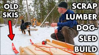 My Dog WANTS to Pull Logs. Building a Sled from Lumber Scraps and Old Skis.  ep223