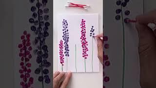 Ideas for drawing. Draw flowers with cotton swabs. 