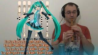 MIKU HATSUNE Levan Polkka en Flauta Dulce (Recorder Flute) - Cover con notas- TUTORIAL  初音ミクレコーダー