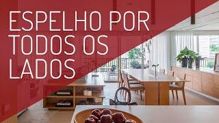 Ampliando Espaços num Apartamento Todo Espelhado e Boas Soluções de Arquitetura e Decoração