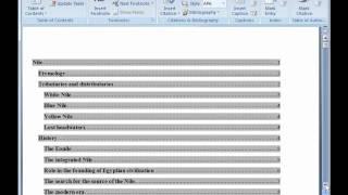 Word 2007 Tutorial 6: Table of Contents