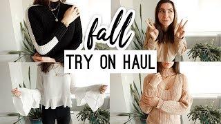 FALL CLOTHING TRY ON HAUL + OUTFIT IDEAS (COZY SWEATERS + LEGGINGS) | QUEENSHIRIN