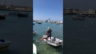 Maltese Man Fixes His Boat in a Beautiful Harbor  | Peaceful Mediterranean Vibe