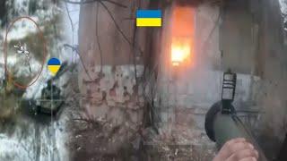 Close combat between Russia and Ukraine In Building - Destroy Tanks