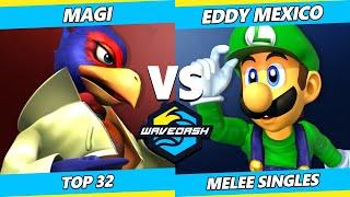 Wavedash 2023 - Magi (Falco) Vs. Eddy Mexico (Luigi) Smash Melee - SSBM