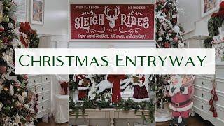 2024 CHRISTMAS ENTRYWAY | DECORATE WITH ME | TRADITIONAL CHRISTMAS DECOR AND DECORATING IDEAS