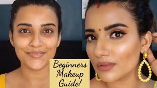 STEP BY STEP MAKEUP TUTORIAL 4 BEGINNERS | EASIEST EYESHADOW LOOK | शुरूआत से फ़ुल मेकअप करना सीखें।