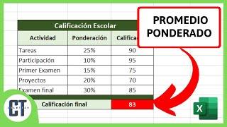 Como Calcular el Promedio Ponderado en Excel