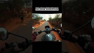 Passing Desert Farm Land of Salasar #desert #farmland #meteor350  #exhaustsound #salasarbalaji