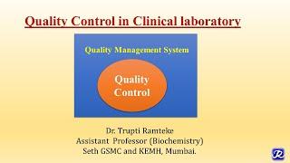 Part-1| English |Laboratory Quality Control | Basics | Biochemistry | N'JOY Biochemistry