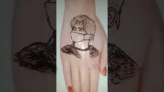 Kim Teahyung sketch henna design #shorts #viral @missazrinmehndis375