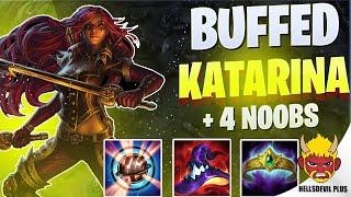 Buffed Katarina + 4 Noobs = Win? Wild Rift HellsDevil Plus Gameplay