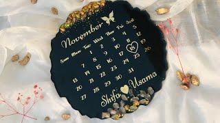 Calendar Nikah Tray | Addition of glitters on corner| Resin Elysium #resinelysium#resin #resinart