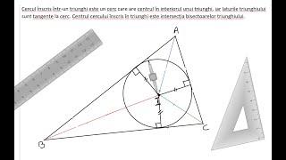 Linii importante in triunghi. Bisectoarea. Cercul înscris într-un triunghi