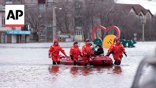 Emergency services in Russia evacuate people from flooded Orsk city