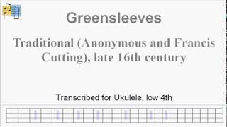 Greensleeves for Ukulele