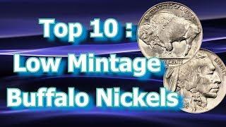 Top 10 : Low Mintage Buffalo Nickels And What They Are Worth