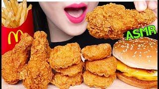 ASMR McDonalds CHICKEN WINGS, CHICKEN NUGGETS, HAMBURGER 맥도날드 맥윙, 치킨너겟, 햄버거 먹방 EATING SOUNDS