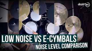 Noise level comparison: Roland & ATV e-cymbals vs Zildjian L80 & Agean R low noise cymbals