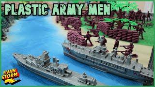 Plastic Army Men Military Set Cross The River! Pretend Play with Dad