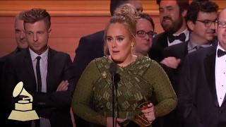 Adele Wins Album Of The Year | Acceptance Speech | 59th GRAMMYs