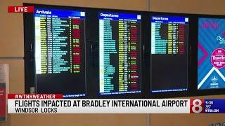 Winter weather impacting Sunday morning flights at Bradley International Airport