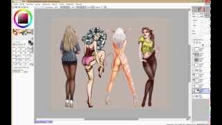 Paint tool SAI lessons drawing hair and fur Рисование волос и меха в САИ