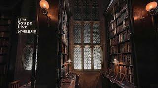 Midnight Library | Study ambience - Hogwarts Library Ambience