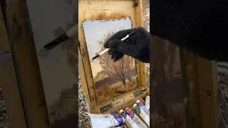 Поздняя осень. Картина маслом.