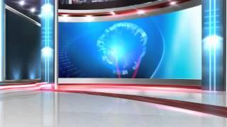 free virtual news studio background globe close HD