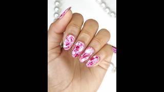 Easy marble nailart without tools 2024 #marblenails #nailart2024 #shorts2024 #notoolnailart #shorts