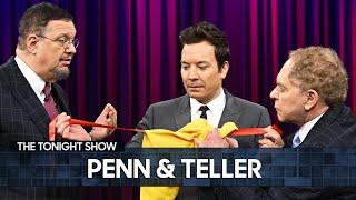 Penn & Teller Add Their Own Twist to a Classic Donut and Ribbon Trick | The Tonight Show